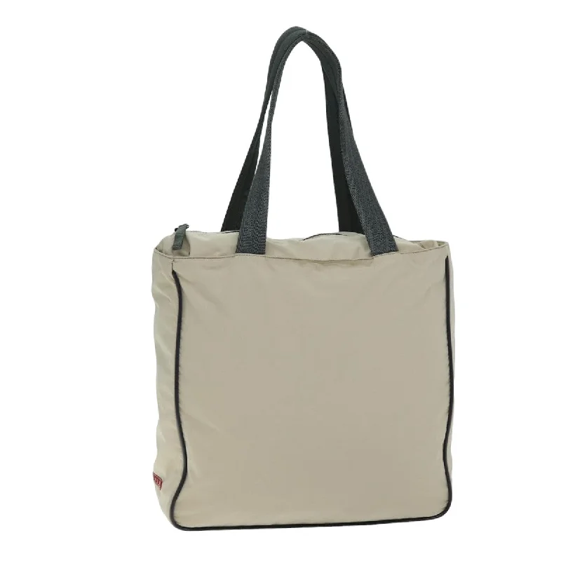 PRADA Sports Tote Bag Nylon Beige Auth ar11955B