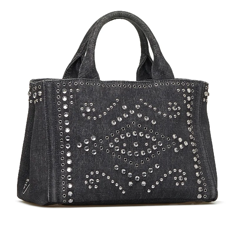 Prada Canapa Studded Satchel Gz9UyX