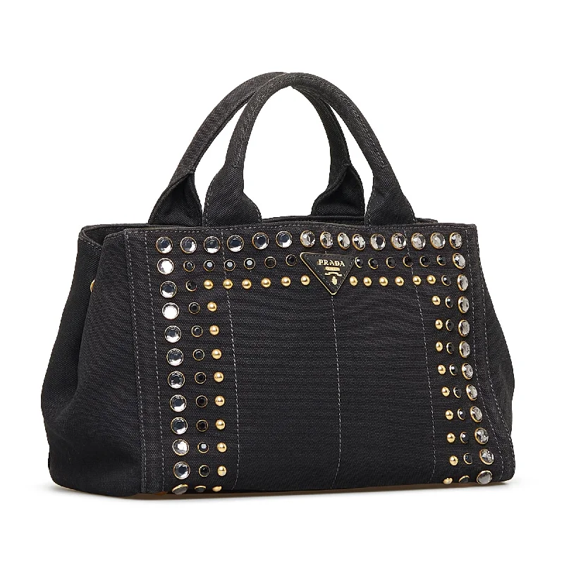 Prada Canapa Studded Satchel qMj9jp