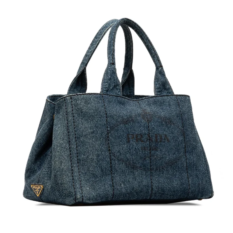 Prada Canapa Logo Denim Tote Bag Cat296