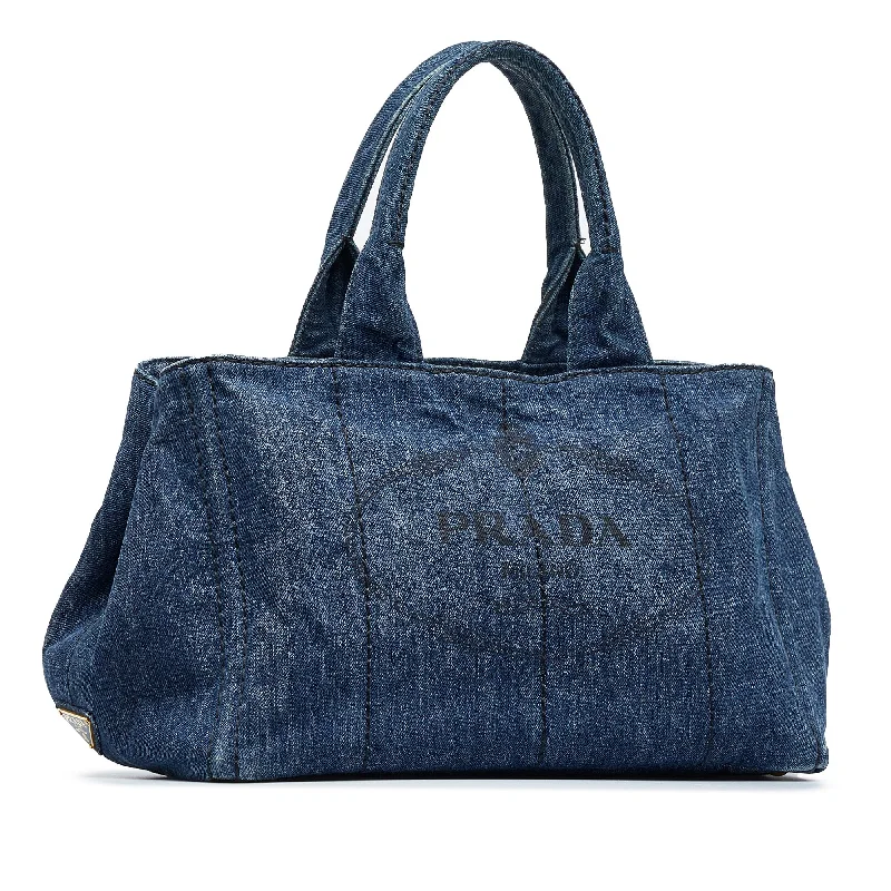 Prada Canapa Logo Denim Tote Bag kCfCD3