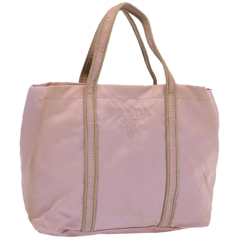 PRADA Hand Bag Nylon Pink Auth 67416