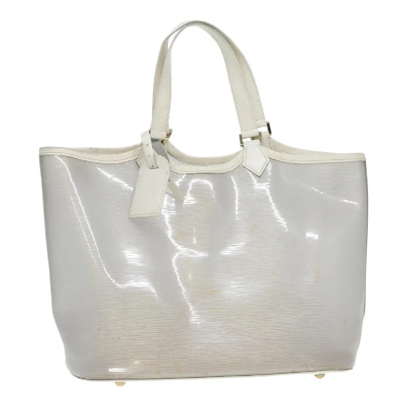 LOUIS VUITTON Epi Plage Lagoon Bay Tote Bag White Clear M92151 LV Auth 87892