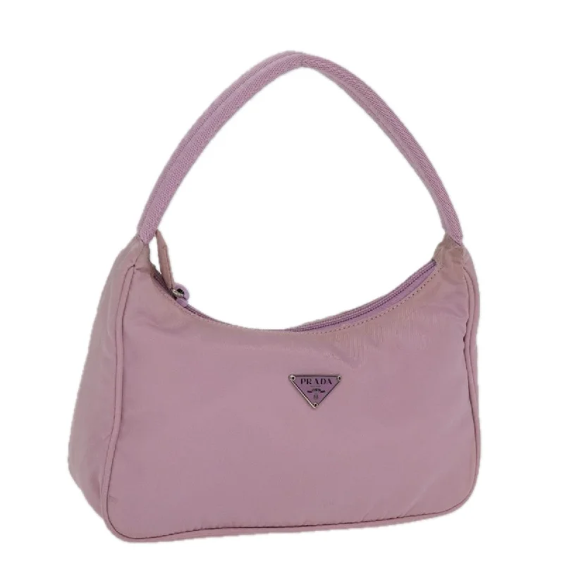 PRADA Hand Bag Nylon Pink Auth bs15043