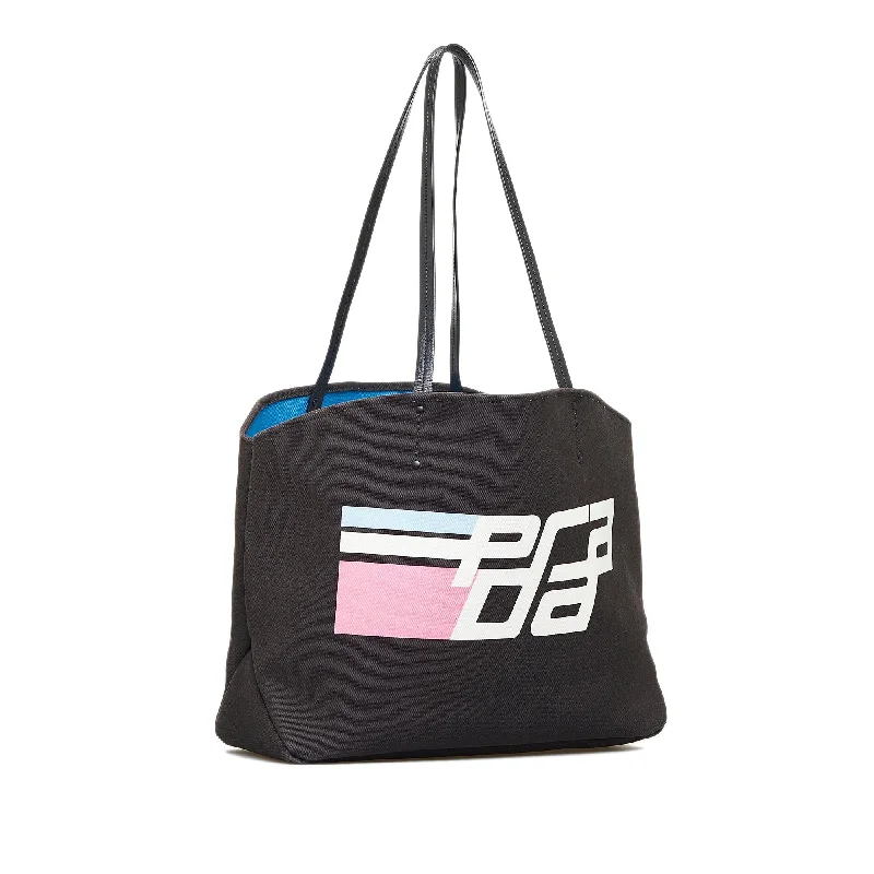 Prada Canapa Racing Logo Shopping Tote Bag HhFFK0