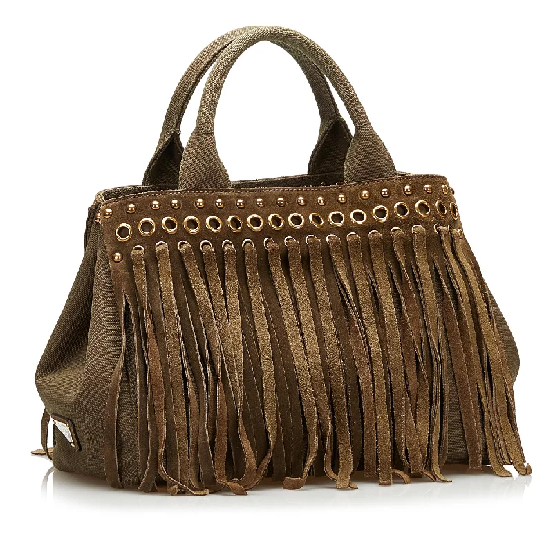 Prada Fringed Canapa Handbag 35713