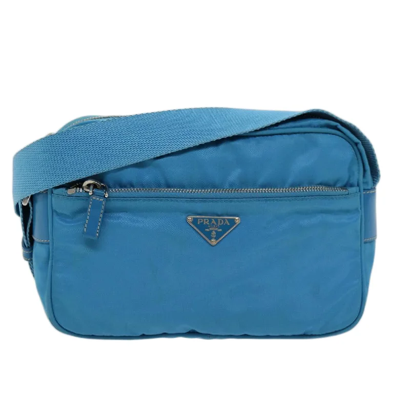 PRADA Shoulder Bag Nylon Light Blue Auth 75426