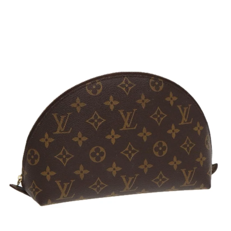 LOUIS VUITTON Monogram Trousse Demi Ronde Cosmetic Pouch M47520 LV Auth 87600