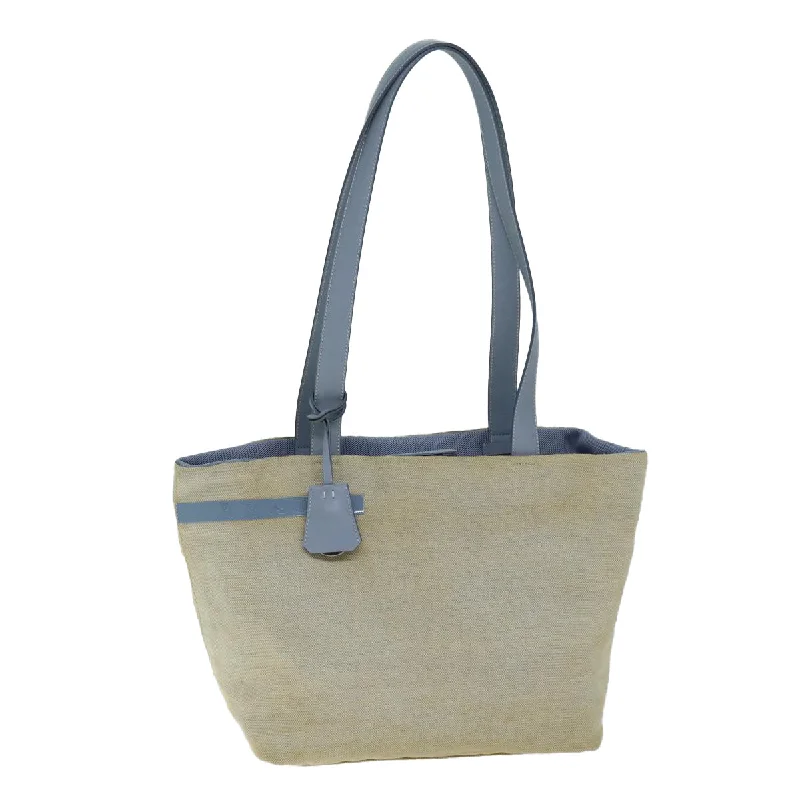 PRADA Sports Tote Bag Canvas Beige Auth bs14541