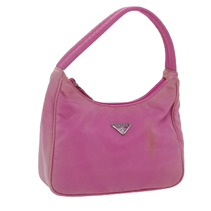 PRADA Hand Bag Nylon Pink Auth 70223